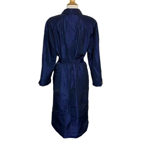 FS Rainwear 10P metallic blue long trench coat with removable zip liners - Picture 2 of 9